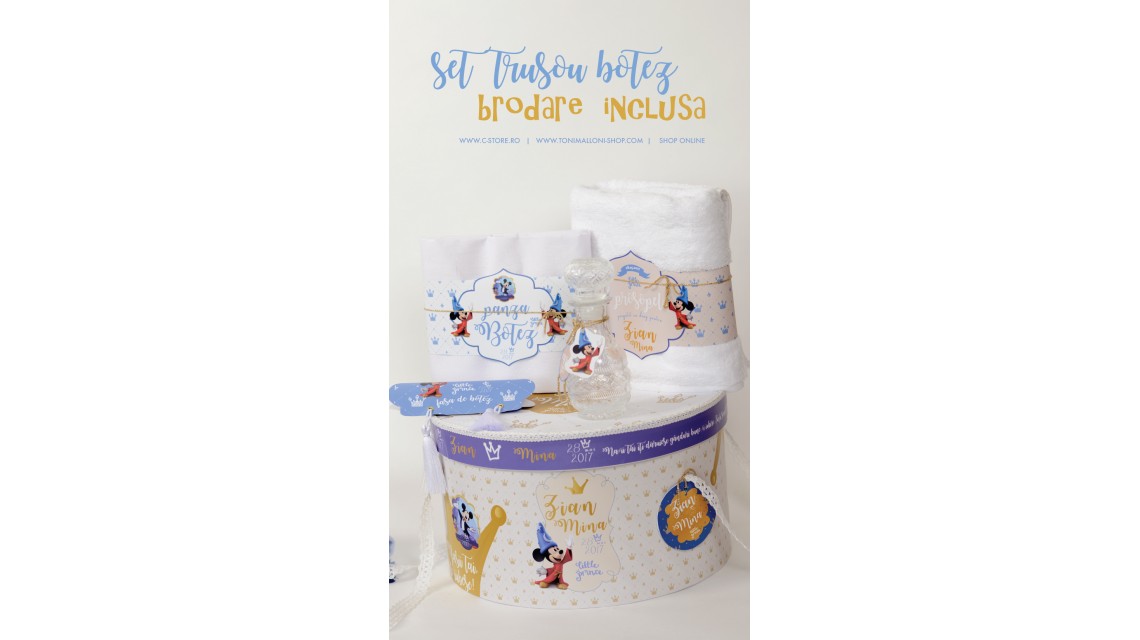 Trusou botez cu Mickey Mouse personalizat cu motive regale si Disney, Vrajitorul  14